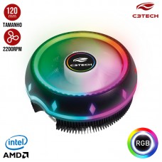 Cooler Fan para Processador Gamer RGB 12x12cm FC-L20RGB C3 Tech